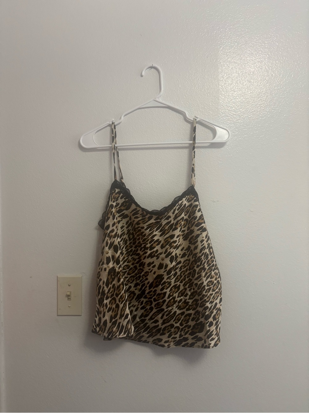 Moa Moa Leopard Print Lace-Trim Tank — NWT Women’s Size Large